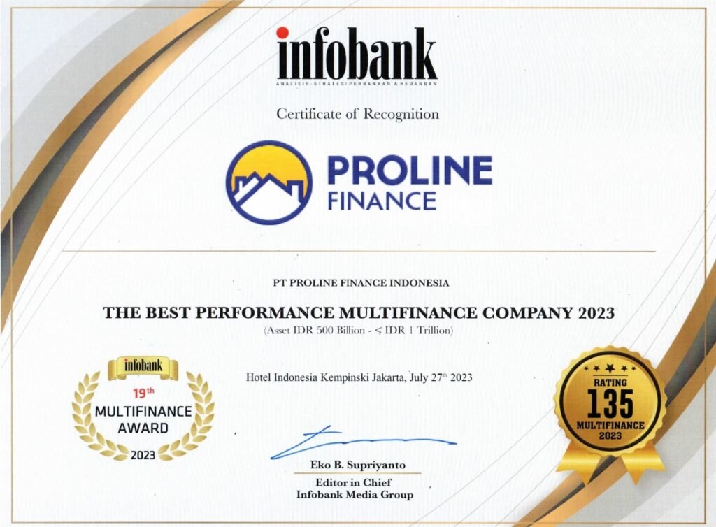 2023 Proline Finance - Infobank Multifinance Berpredikat Sangat Bagus